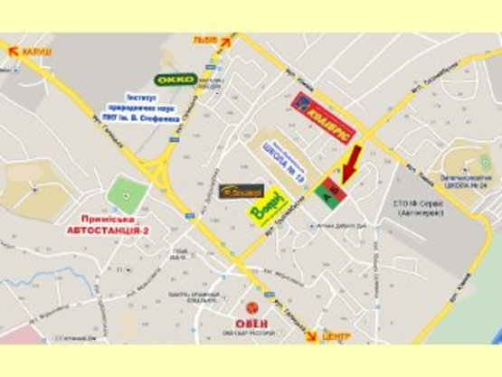 Схема рекламной плоскости по адресу Тролейбусна    навпроти СМ ВОПАК