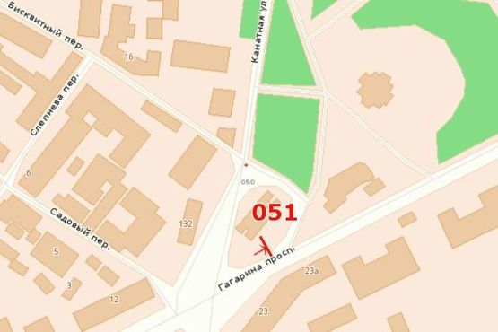 Схема рекламної площини за адресою просп. Гагарина,23 (напротив)
