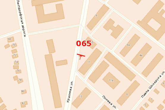 Схема рекламної площини за адресою ул. Краснова,11 (пл. Толбухина)