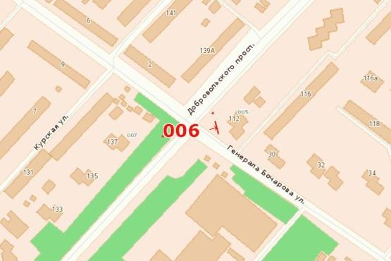 Схема рекламной плоскости по адресу пр-т Добровольского - ул. Бочарова (правый)