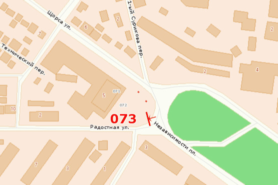 Схема рекламної площини за адресою пл. Независимости (левый)