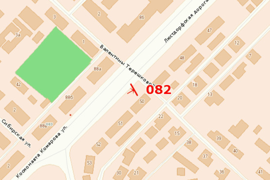 Схема рекламної площини за адресою Люстдорфская дор. (между пл. Толбухина и 3-й ст.)