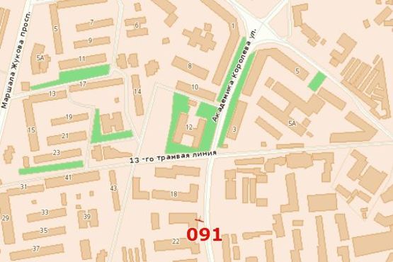 Схема рекламної площини за адресою ул. Ак.Королева,18 (ОблГАИ)