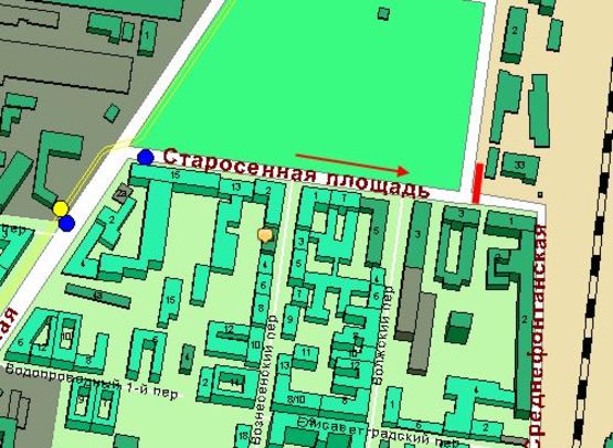 Схема рекламної площини за адресою Старосенная площадь, 33 (слева)