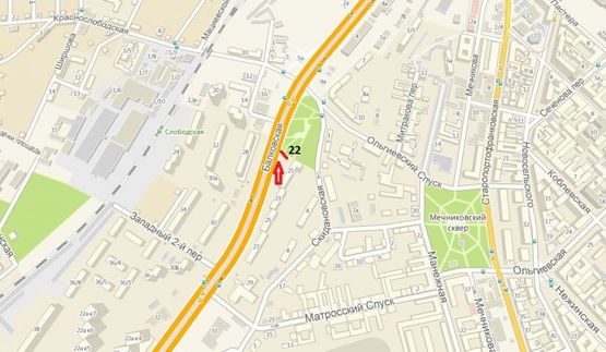 Схема рекламної площини за адресою ул. Балковская, 21