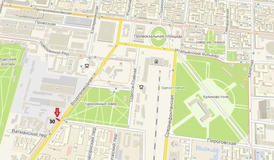 Схема рекламної площини за адресою ул. Водопроводная - Старосенная площадь