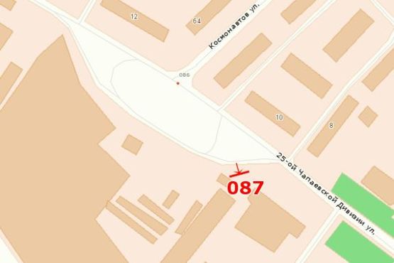 Схема рекламной плоскости по адресу ул. 25-й Чапаевской дивизии, 9