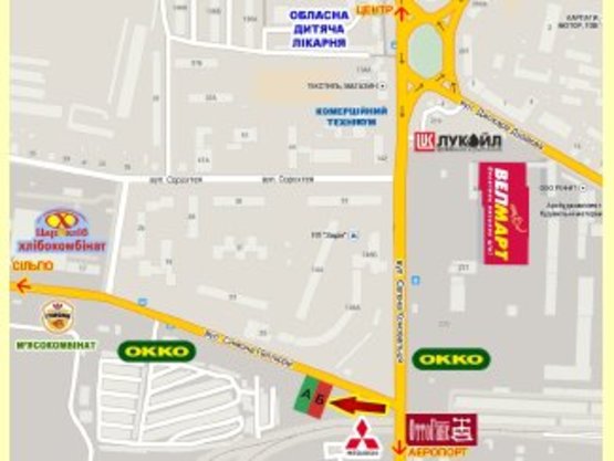 Схема рекламной плоскости по адресу Петлюри (перед вул.Коновальця) СМ "Велмарт"    перед ОККО