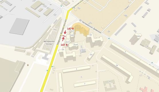 Схема рекламної площини за адресою проспект Маршала Жукова, 3-А