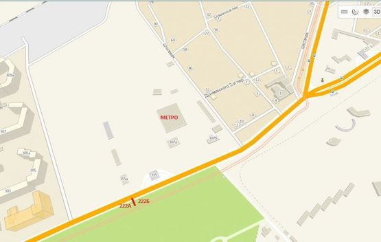 Схема рекламної площини за адресою Николаевская дорога, 315 а (напротив)