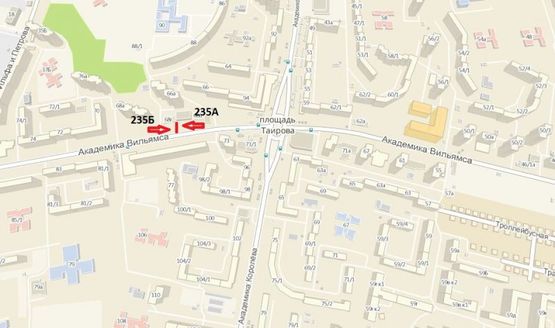 Схема рекламної площини за адресою ул. Академика Вильямса 68-Г