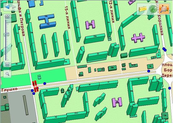 Схема рекламної площини за адресою пр-т Ак.Глушко, 25 - ул. Ильфа и Петрова Чебурашка (на м. Ильичевск)