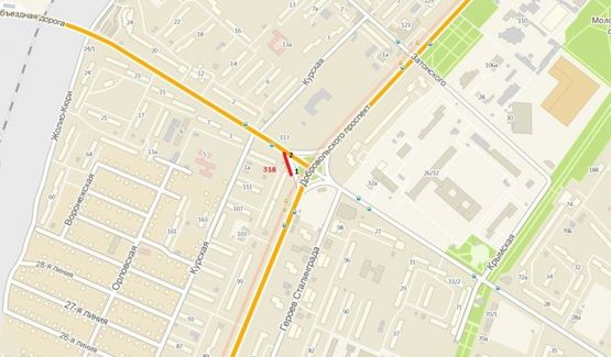 Схема рекламної площини за адресою Пр. Добровольского - ул. Ак. Заболотоного, 1 (правая)