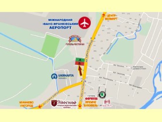 Схема рекламної площини за адресою Коновальця, заправка (перед аеропортом)    вїзд