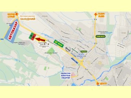 Схема рекламной плоскости по адресу Калуське шосе (гот. Чорний Замок)   виїзд