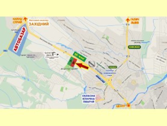 Схема рекламной плоскости по адресу Калуське шосе (зупинка)     навпроти WOG              виїзд