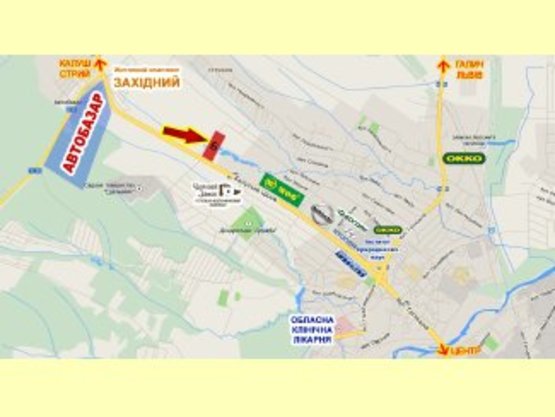 Схема рекламной плоскости по адресу Калуське шосе (гот. Чорний Замок) лівий       вїзд