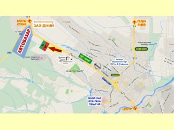 Схема рекламної площини за адресою Калуське шосе (АВТОБАЗАР) №2