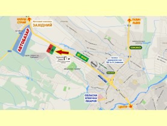 Схема рекламной плоскости по адресу Калуське шосе (АВТОБАЗАР) №3