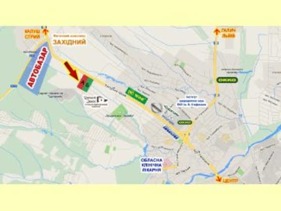 Схема рекламной плоскости по адресу Калуське шосе (АВТОБАЗАР) №4