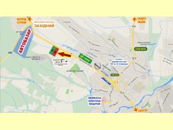 Схема рекламной плоскости по адресу Калуське шосе (АВТОБАЗАР) №4