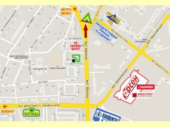 Схема рекламной плоскости по адресу Івасюка-Стуса перехрестя