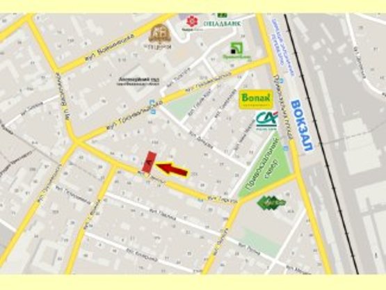 Схема рекламной плоскости по адресу Гаркуші - Франка    центр   нижній