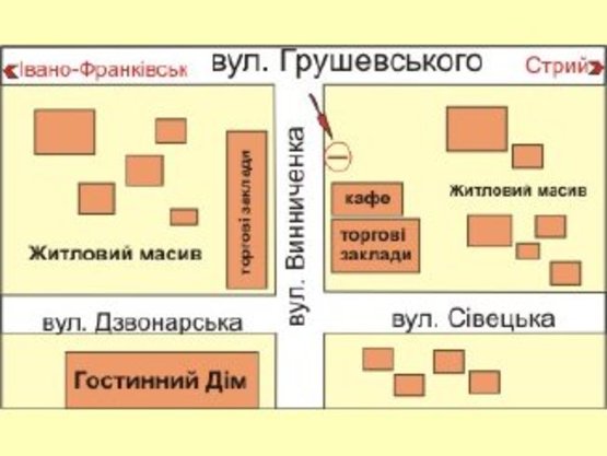Схема рекламної площини за адресою Винниченка (навпроти маг. Вінісін)   центр