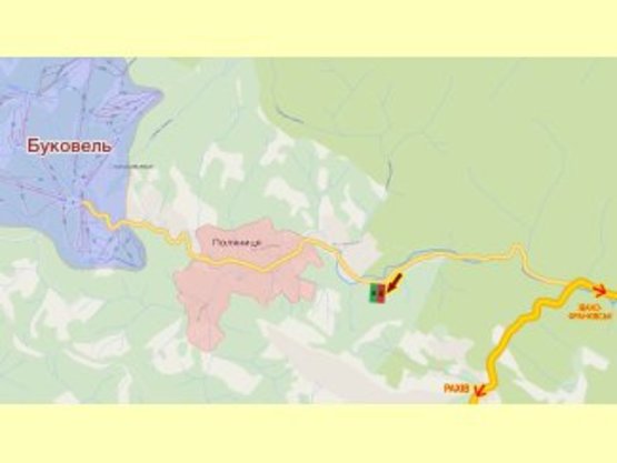 Схема рекламной плоскости по адресу котеджне містечко "Ялівець"