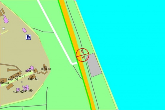 Схема рекламної площини за адресою Набережное шоссе (к Наводн. парку)