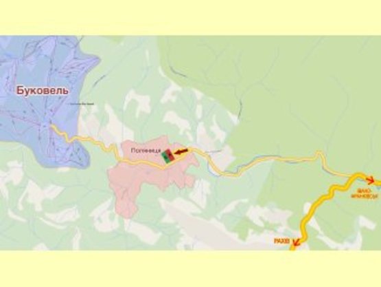Схема рекламной плоскости по адресу с.Паляниця  №2