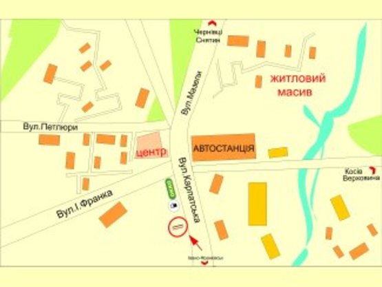 Схема рекламной плоскости по адресу Карпатська біля ОККО,Епіцентр