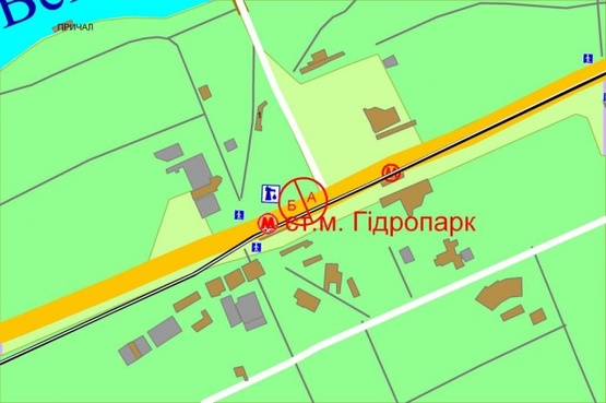 Схема рекламної площини за адресою Броварской проспект,  (М)"Гидропарк" - 2
