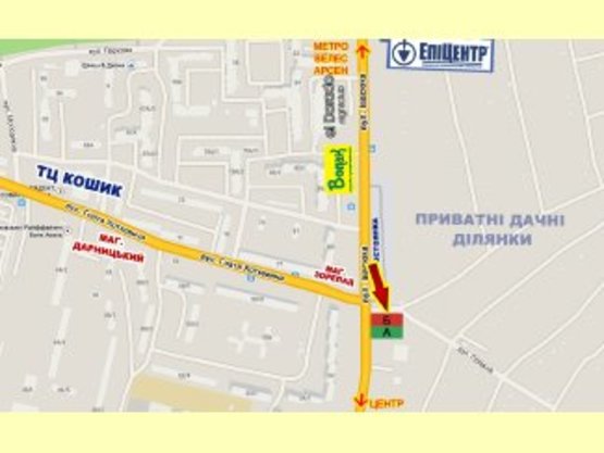 Схема рекламной плоскости по адресу Iвасюка   навпроти буд.№54