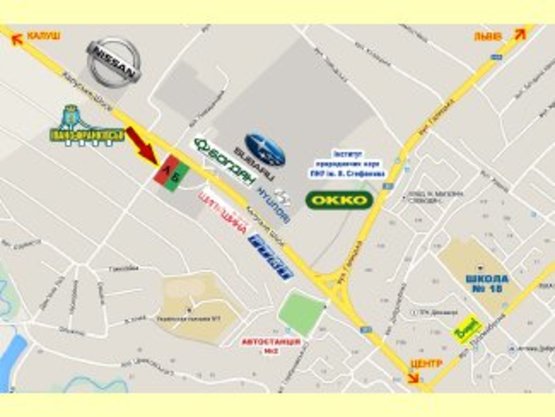 Схема рекламної площини за адресою Калуське шосе (автосалони)