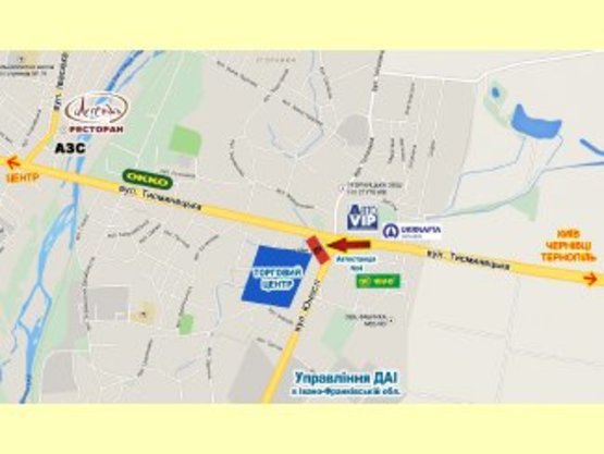 Схема рекламної площини за адресою Тисменецька-Юності перехрестя