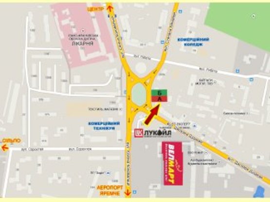 Схема рекламной плоскости по адресу Бандери - Височана перехрестя           центр