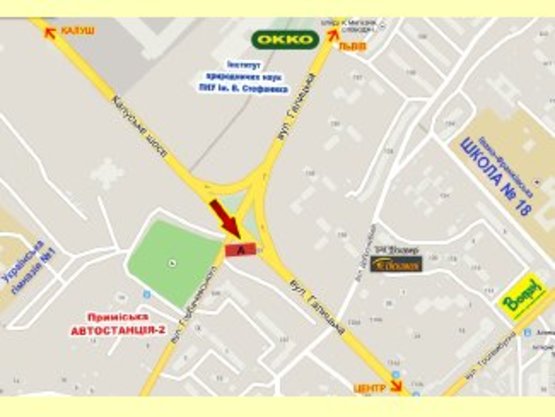 Схема рекламної площини за адресою Галицька-Горбачевського перехрестя