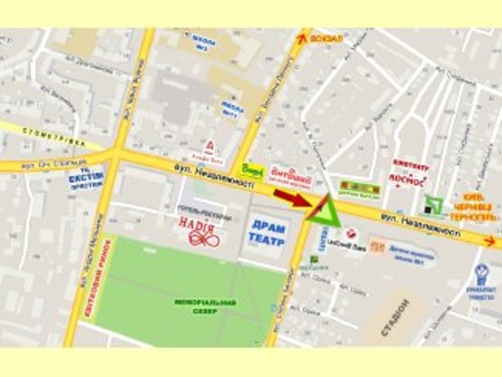 Схема рекламной плоскости по адресу Незалежності-Бандери                                           освітлення