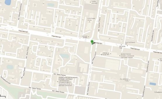 Схема рекламной плоскости по адресу вул.Наукова 35А, СІЛЬПО, лівий