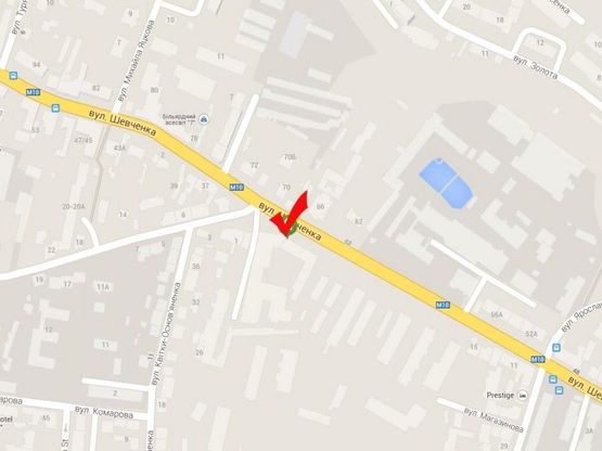 Схема рекламной плоскости по адресу вул.Шевченка, 31-вул.Бортнянського