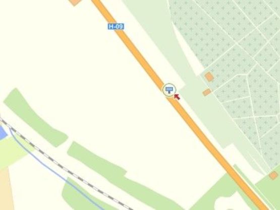 Схема рекламной плоскости по адресу вул.Зелена, в їзд в місто