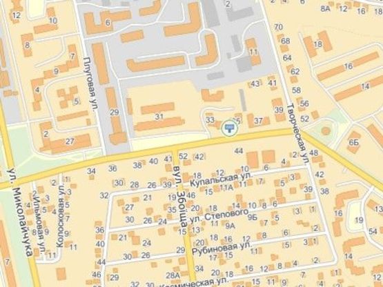 Схема рекламной плоскости по адресу вул.Мазепи 35-вул.Грінченка