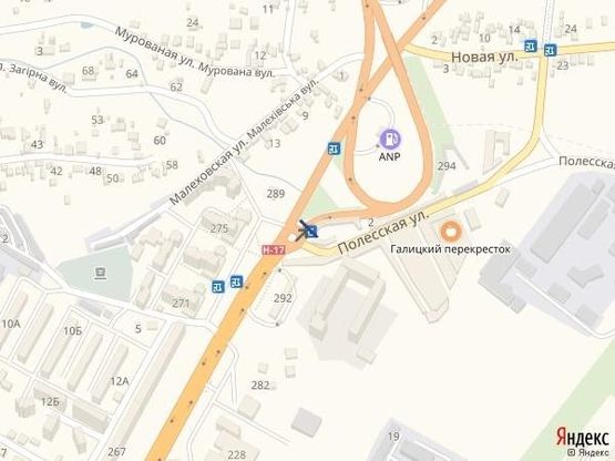 Схема рекламной плоскости по адресу вул.Б.Хмельницького-вул.Поліська, р-ок Галицьке перехрестя, лівий