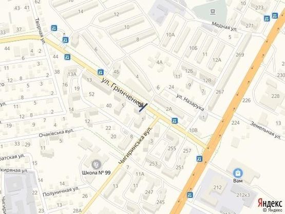 Схема рекламной плоскости по адресу вул.Грінченка, 1