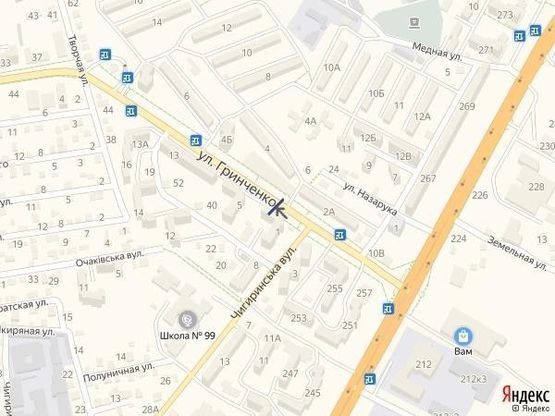 Схема рекламної площини за адресою вул.Грінченка, 1