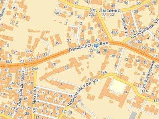 Схема рекламной плоскости по адресу вул.Личаківська 32, до центру