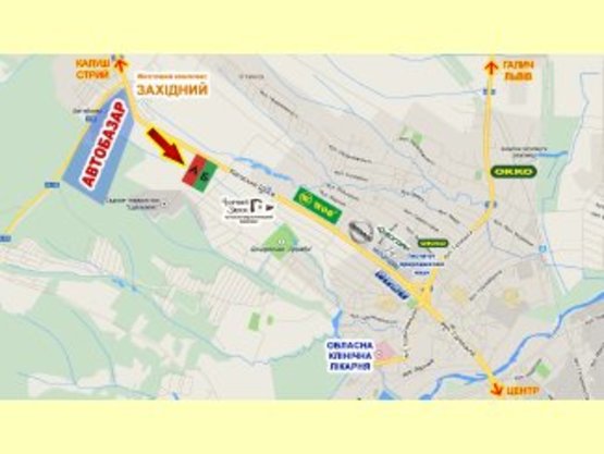 Схема рекламної площини за адресою Калуське шосе (гот. Чорний Замок)