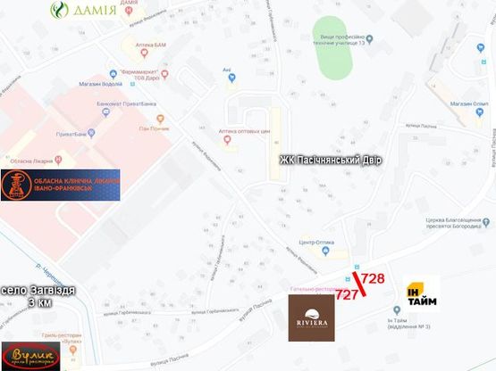 Схема рекламной плоскости по адресу Пасічна