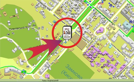 Схема рекламної площини за адресою Верхній Вал / "Житній Ринок"